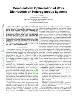 Combinatorial Optimization of Work Distribution on Heterogeneous Systems