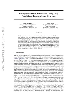 Unsupervised Risk Estimation Using Only Conditional Independence
  Structure