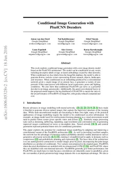 Conditional Image Generation with PixelCNN Decoders