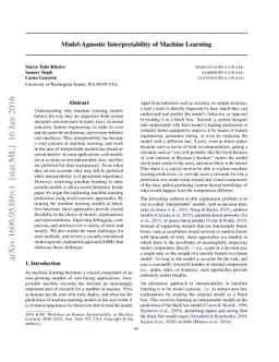 Model-Agnostic Interpretability of Machine Learning