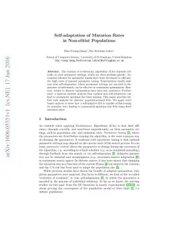 Self-adaptation of Mutation Rates in Non-elitist Populations