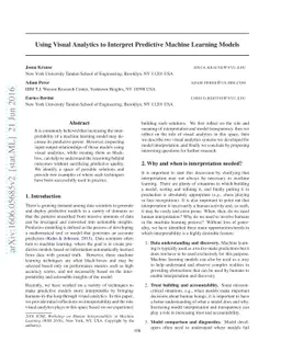 Using Visual Analytics to Interpret Predictive Machine Learning Models