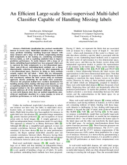 An Efficient Large-scale Semi-supervised Multi-label Classifier Capable
  of Handling Missing labels