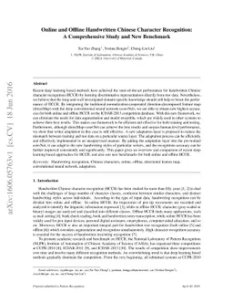 Online and Offline Handwritten Chinese Character Recognition: A
  Comprehensive Study and New Benchmark