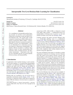 Interpretable Two-level Boolean Rule Learning for Classification