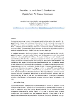 Fansmitter: Acoustic Data Exfiltration from (Speakerless) Air-Gapped
  Computers