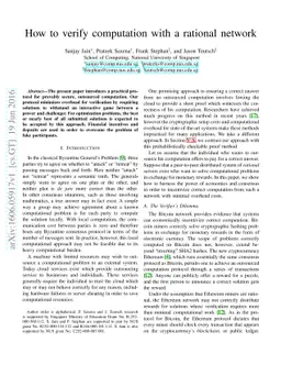 How to verify computation with a rational network