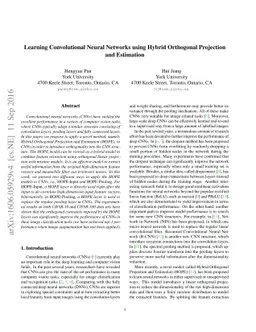 Learning Convolutional Neural Networks using Hybrid Orthogonal
  Projection and Estimation