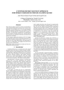 A Nonparametric Bayesian Approach for Spoken Term detection by Example
  Query