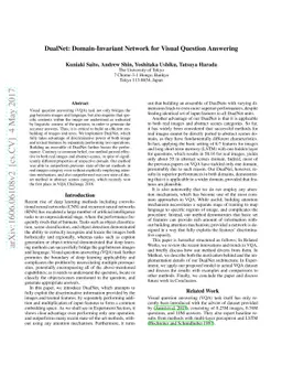 DualNet: Domain-Invariant Network for Visual Question Answering