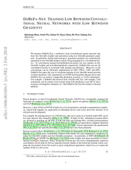 DoReFa-Net: Training Low Bitwidth Convolutional Neural Networks with Low
  Bitwidth Gradients