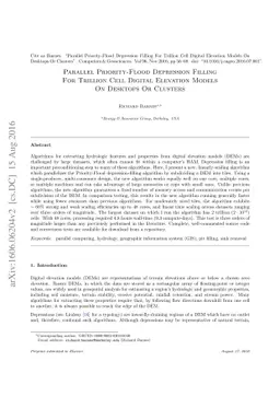 Parallel Priority-Flood Depression Filling For Trillion Cell Digital
  Elevation Models On Desktops Or Clusters