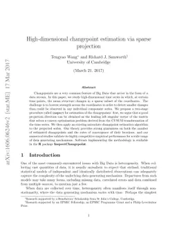 High-dimensional changepoint estimation via sparse projection