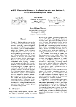 MOSI: Multimodal Corpus of Sentiment Intensity and Subjectivity Analysis
  in Online Opinion Videos