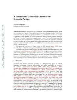 A Probabilistic Generative Grammar for Semantic Parsing