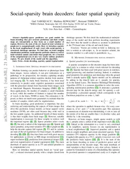 Social-sparsity brain decoders: faster spatial sparsity