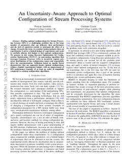 An Uncertainty-Aware Approach to Optimal Configuration of Stream
  Processing Systems