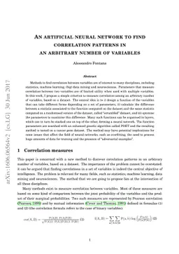 An artificial neural network to find correlation patterns in an
  arbitrary number of variables