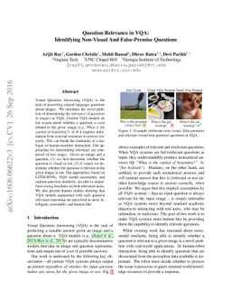 Question Relevance in VQA: Identifying Non-Visual And False-Premise
  Questions