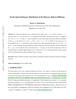 On the Quasi-Stationary Distribution of the Shiryaev-Roberts Diffusion
