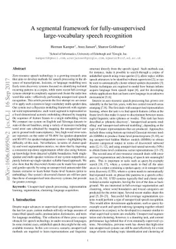 A segmental framework for fully-unsupervised large-vocabulary speech
  recognition