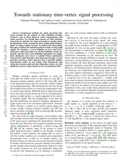 Towards stationary time-vertex signal processing