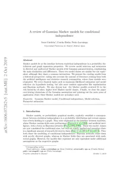 A review of Gaussian Markov models for conditional independence