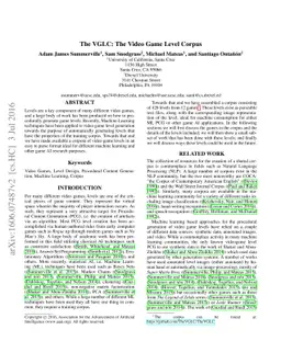 The VGLC: The Video Game Level Corpus