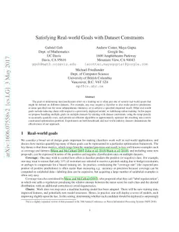 Satisfying Real-world Goals with Dataset Constraints