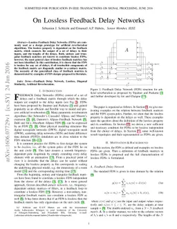 On Lossless Feedback Delay Networks