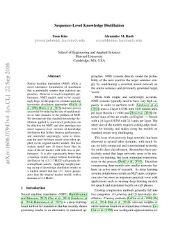 Sequence-Level Knowledge Distillation