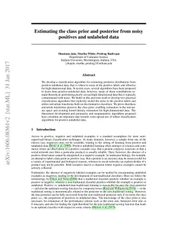Estimating the class prior and posterior from noisy positives and
  unlabeled data