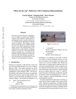 "Show me the cup": Reference with Continuous Representations