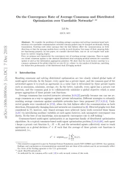 On the Convergence Rate of Average Consensus and Distributed
  Optimization over Unreliable Networks