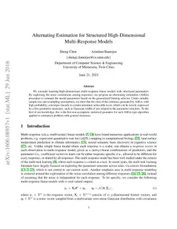 Alternating Estimation for Structured High-Dimensional Multi-Response
  Models