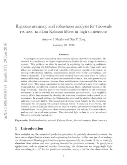 Rigorous accuracy and robustness analysis for two-scale reduced random
  Kalman filters in high dimensions