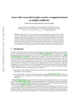Actor-critic versus direct policy search: a comparison based on sample
  complexity