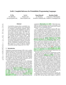 Swift: Compiled Inference for Probabilistic Programming Languages
