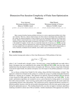 Dimension-Free Iteration Complexity of Finite Sum Optimization Problems