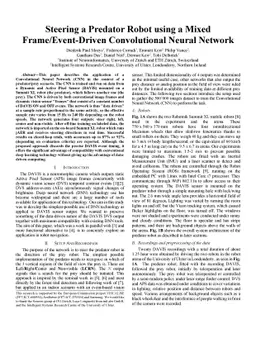 Steering a Predator Robot using a Mixed Frame/Event-Driven Convolutional
  Neural Network