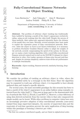 Fully-Convolutional Siamese Networks for Object Tracking