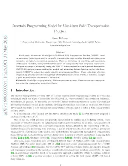 Uncertain programming model for multi-item solid transportation problem