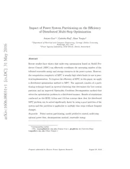 Impact of Power System Partitioning on the Efficiency of Distributed
  Multi-Step Optimization