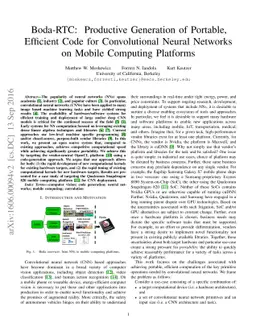 Boda-RTC: Productive Generation of Portable, Efficient Code for
  Convolutional Neural Networks on Mobile Computing Platforms