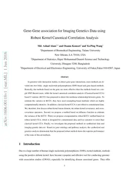 Gene-Gene association for Imaging Genetics Data using Robust Kernel
  Canonical Correlation Analysis