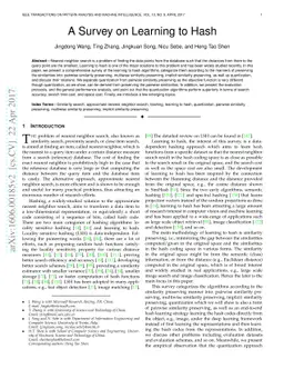 A Survey on Learning to Hash