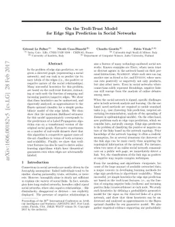 On the Troll-Trust Model for Edge Sign Prediction in Social Networks