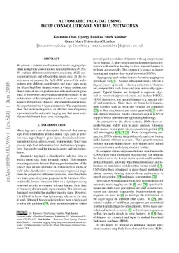 Automatic tagging using deep convolutional neural networks