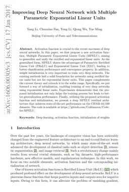 Improving Deep Neural Network with Multiple Parametric Exponential
  Linear Units