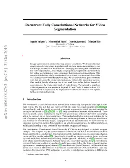 Recurrent Fully Convolutional Networks for Video Segmentation